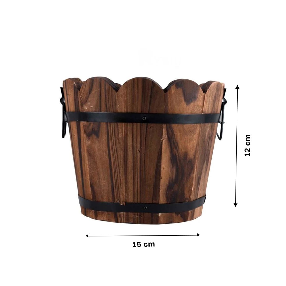 RYBIU IMPORT - Pack6 Vasija Rural para Flores Marron 12cm Y+Papel de Regalo