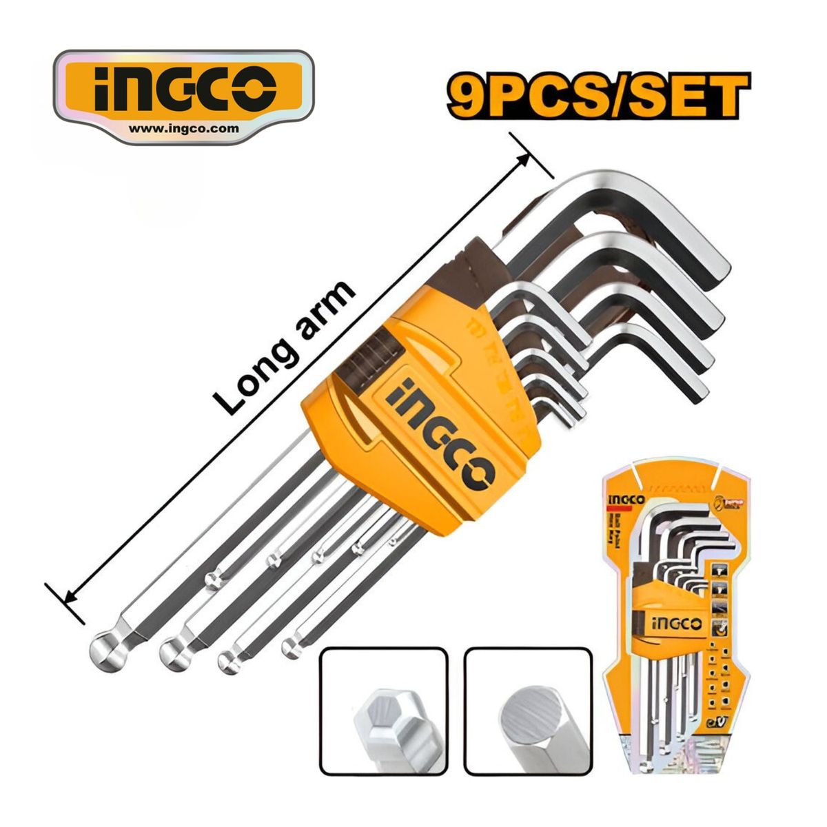 INGCO TOOLS - HHK12091 SET 9PZ LLAVES HEXAGONALES ALLEN