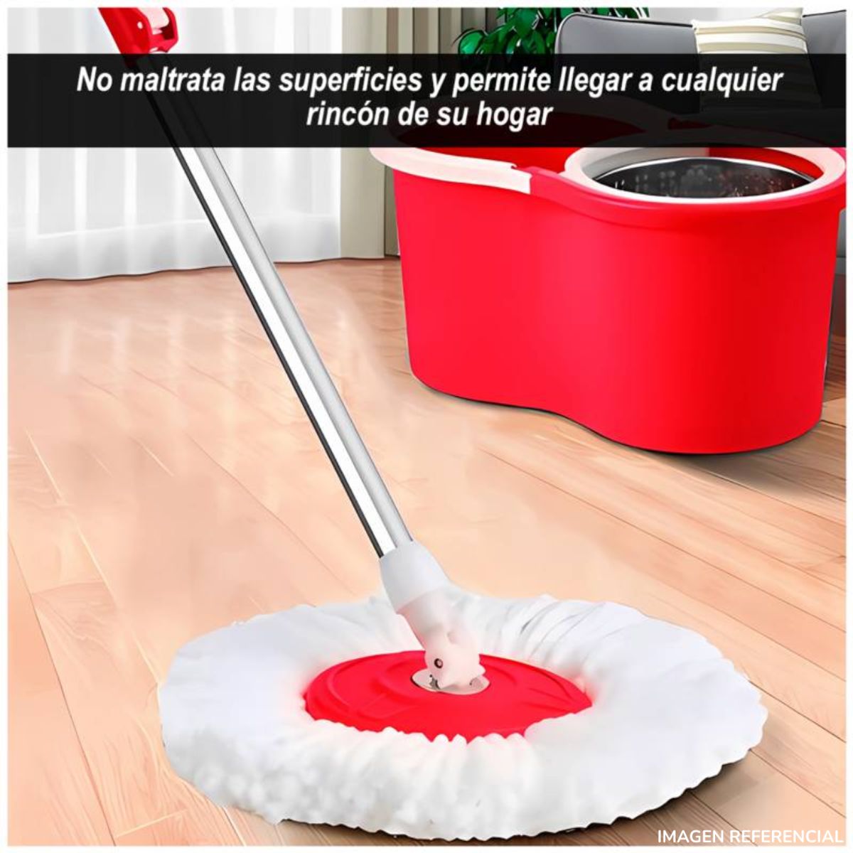 INSPIRA MARKET - Trapeador con Balde Centrifugador Escurridor Giratorio