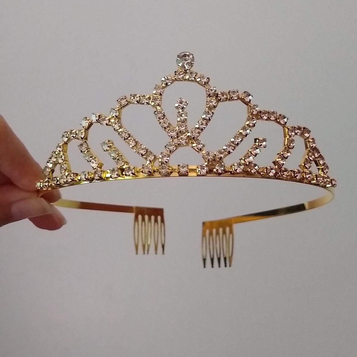 GENERICO - Corona tiara dorada mediana cumpleaños princesa Mile