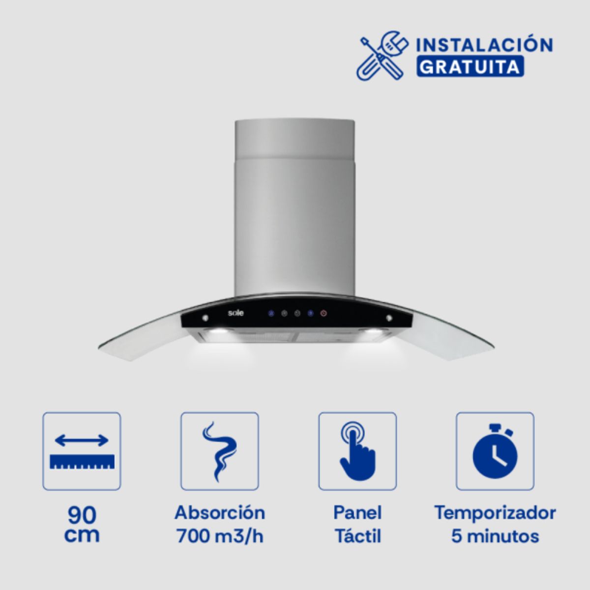 Sole - Campana Extractora Sole TURE84CO 90cm
