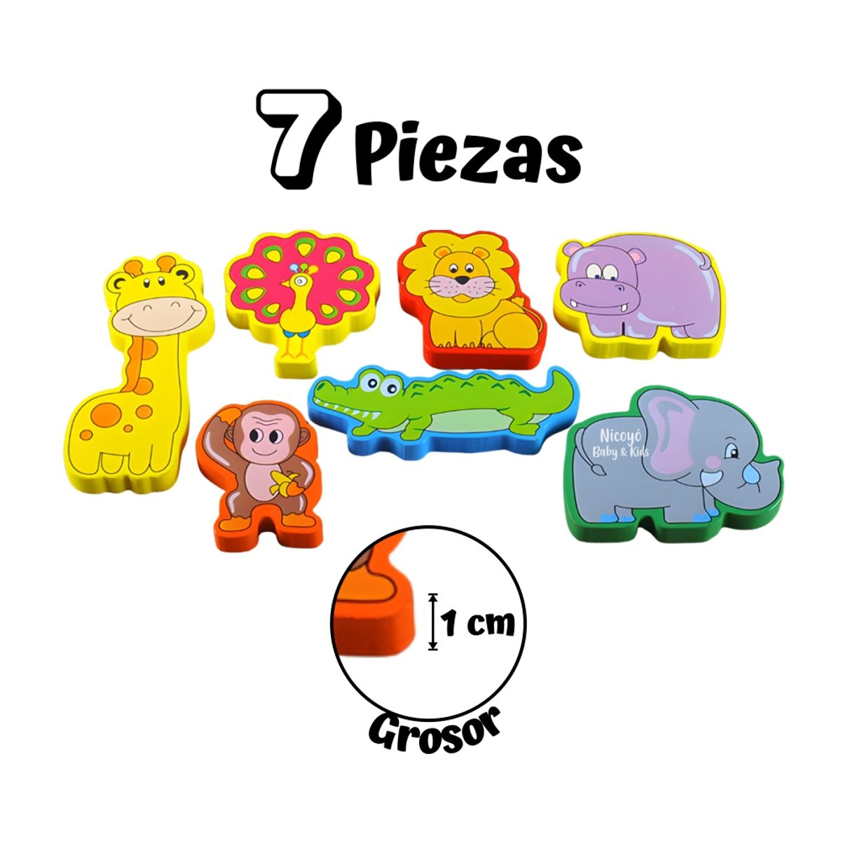 EDUCA - Rompecabezas de Encaje en Alto Relieve - Animales Selva MOD1