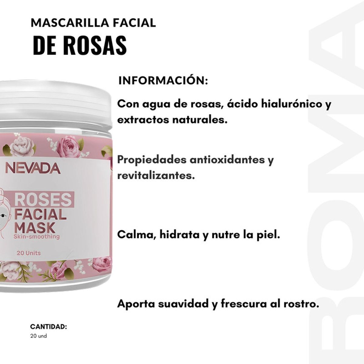 NEVADA NATURAL PRODUCTS - PACK 2 MASCARILLA FACIAL DE ROSAS 20UND NEVADA