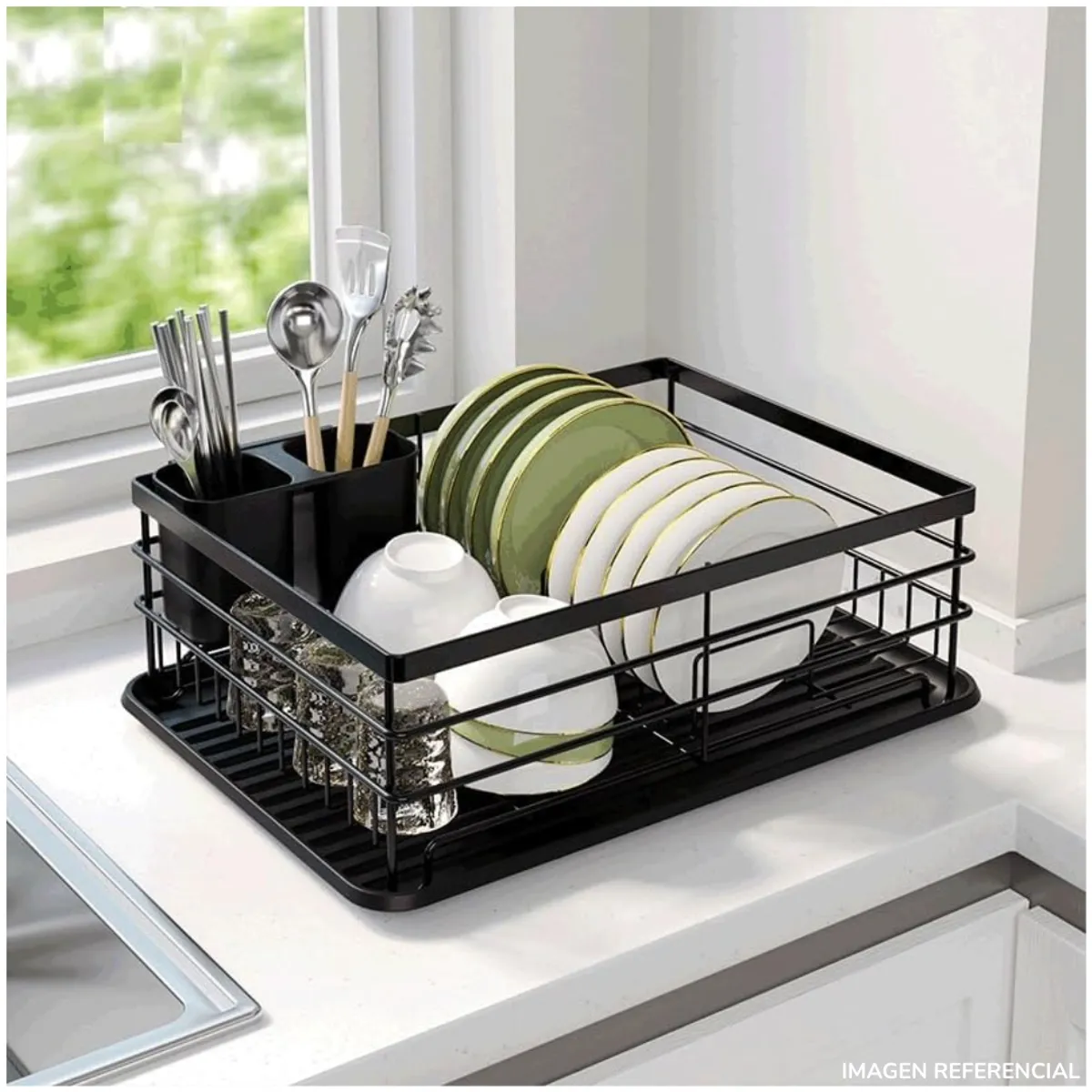 INSPIRA MARKET - Escurridor de platos metal Negro