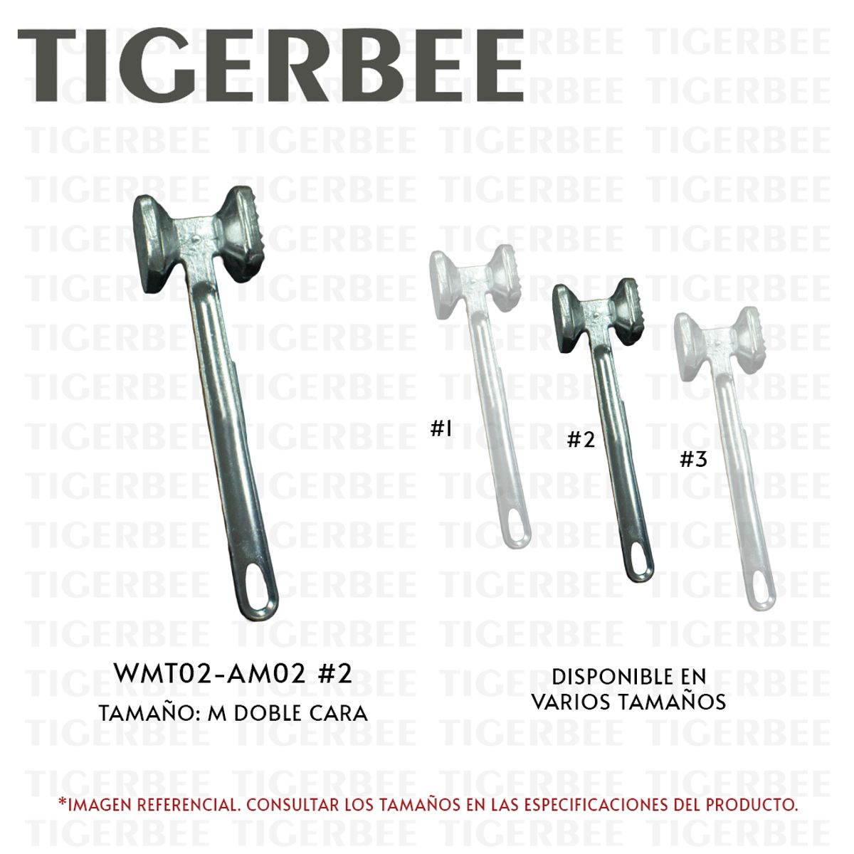 TIGERBEE - Ablandador de carne de aluminio de doble cara - Tamaño M
