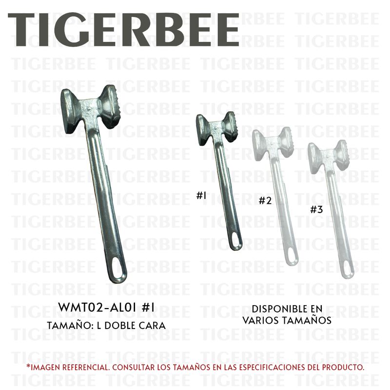 TIGERBEE - Ablandador de carne de aluminio de doble cara - Tamaño L