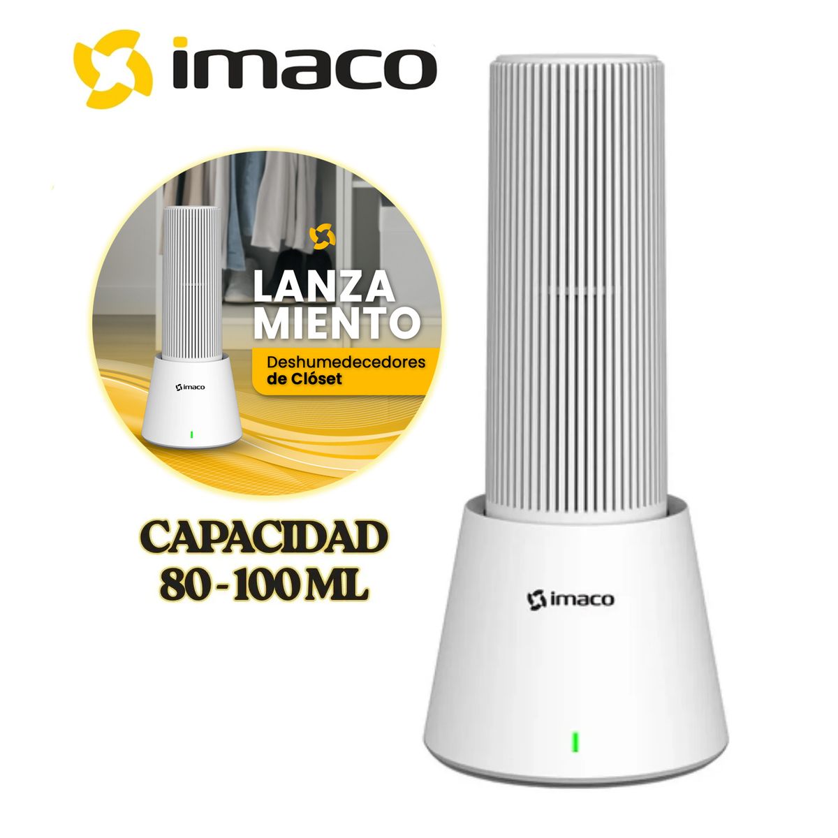 IMACO - Mini deshumedecedor Portátil de closet Imaco DHM20