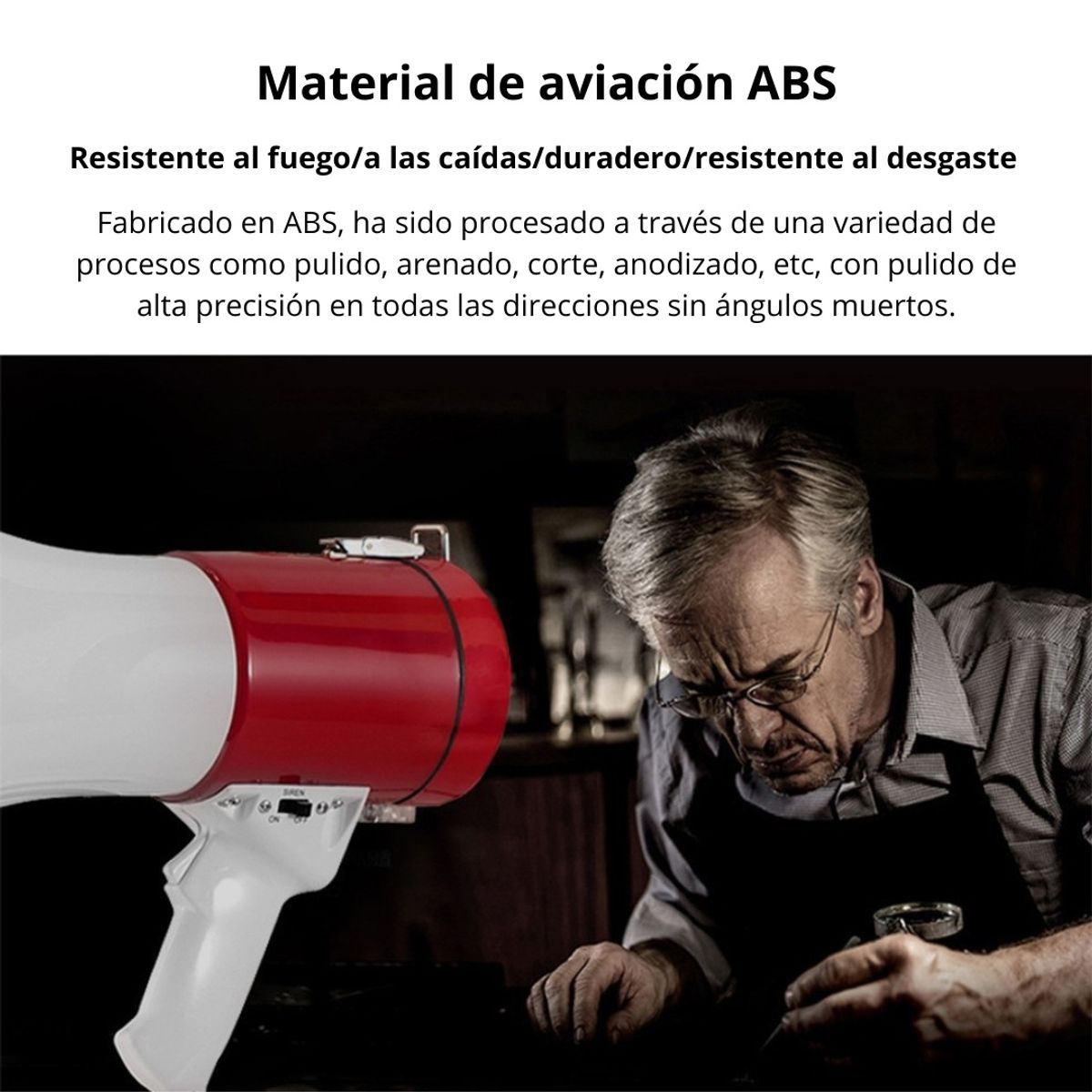 GENERICO - Megáfono Bossney 80W Recargable con Micrófono Grabación 300s y Sirena