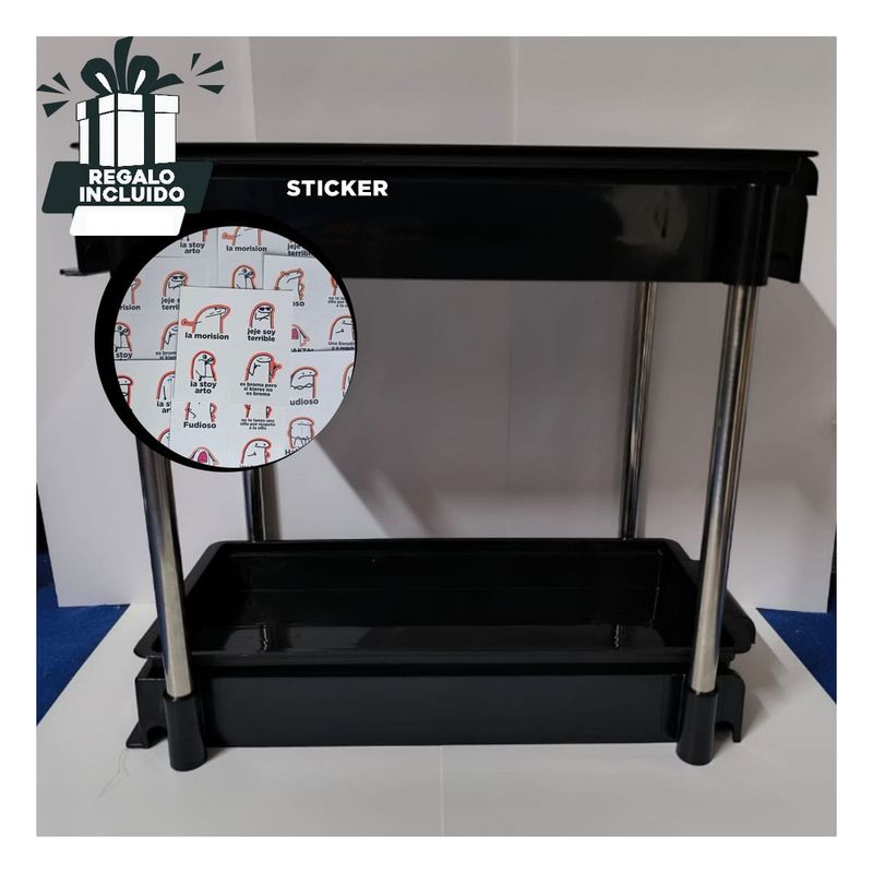 GENERICO - Organizador 2 Pisos para Vasos en Negro Y+Regalo Stickers