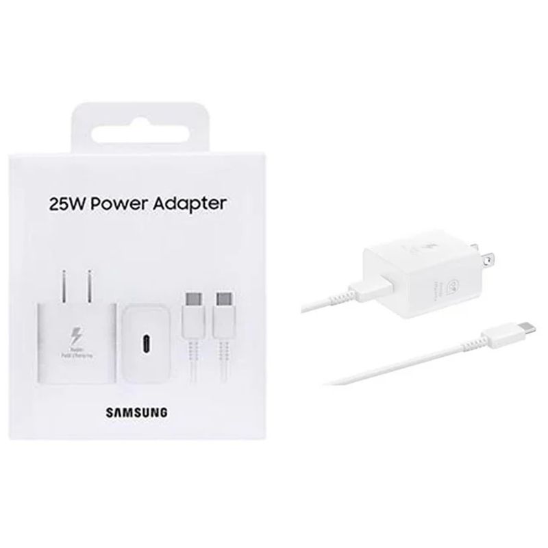 SAMSUNG - Cargador Samsung 25W Con Cable GAN Galaxy Tab S9 S9+ S9  Blanco