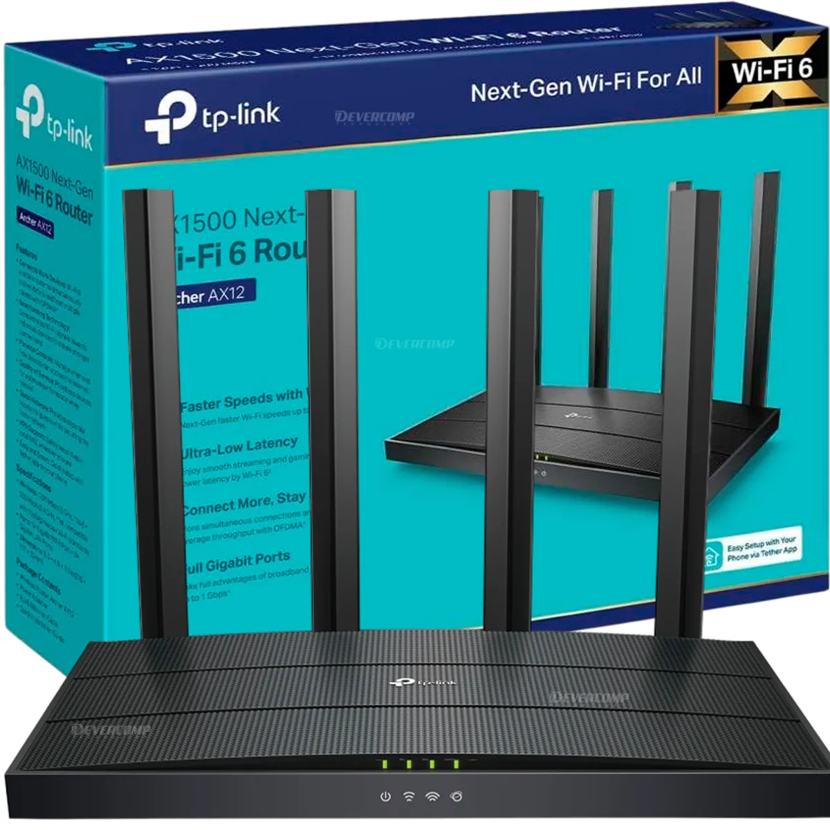 TP LINK - Router TP-Link AX12 AX1500 Wi-Fi 6 Rápido y Gigabit