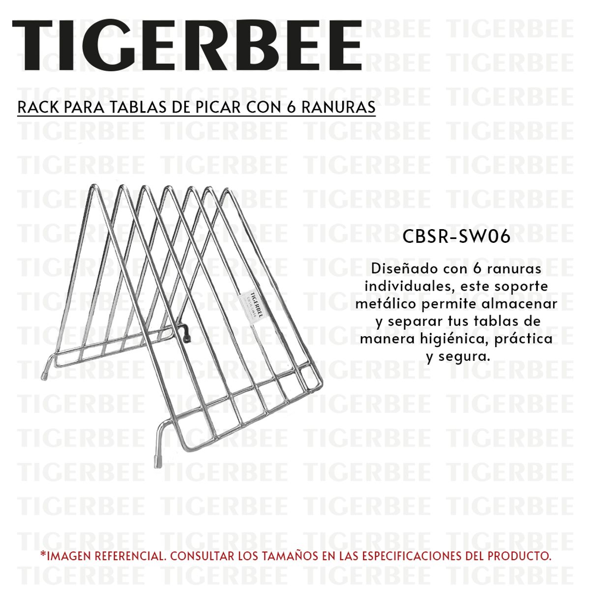 TIGERBEE - RACK PARA TABLAS DE PICAR DE 6 RANURAS