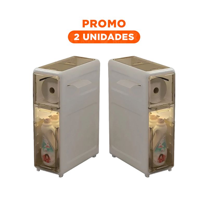 GENERICO - Pack2 Armario Organizador con 2 Niveles de Color Beige