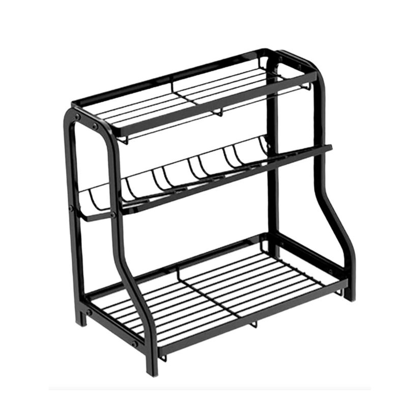 GENERICO - Estante Condimentero de 3 Niveles en Color Negro