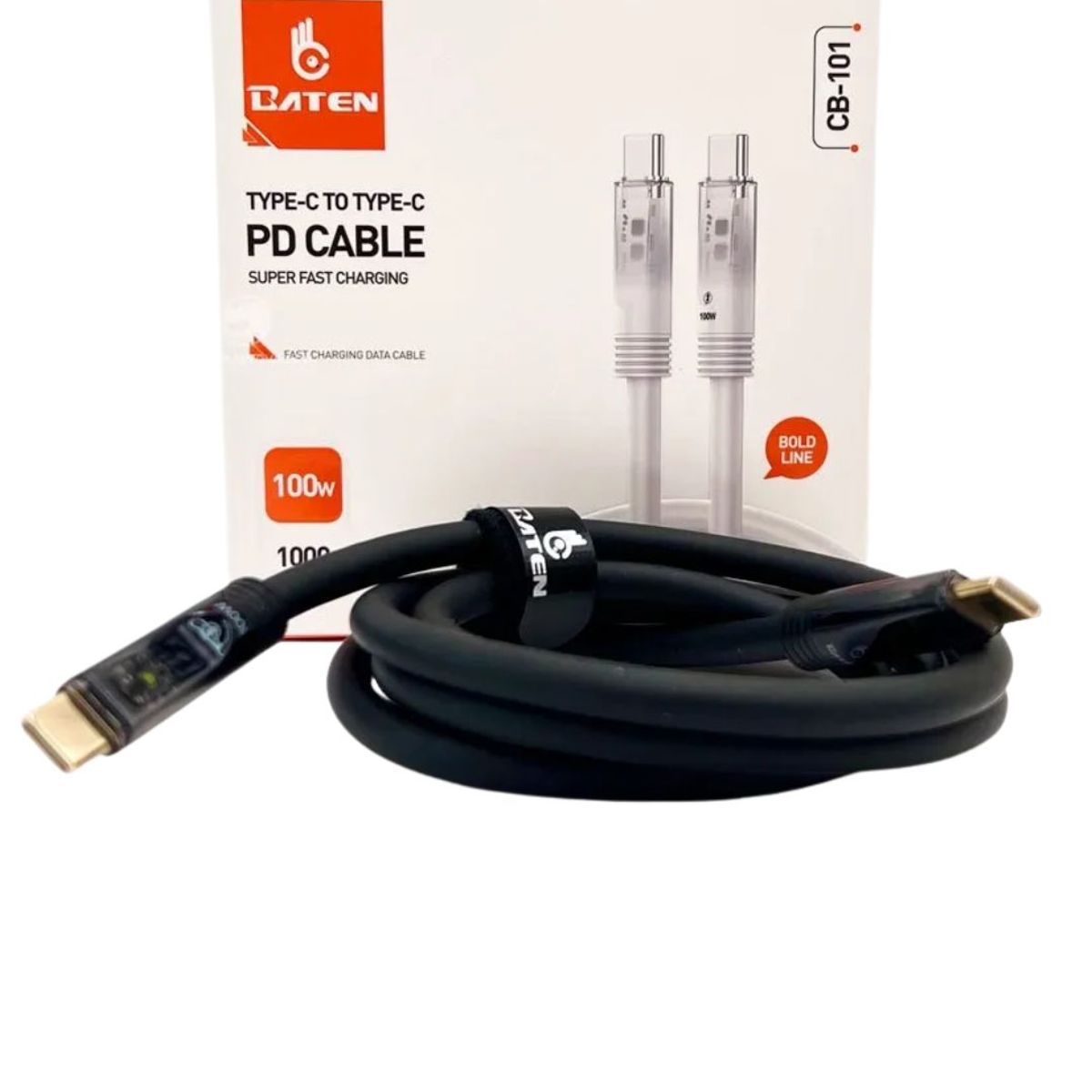 GENERICO - CABLE 100W C-A-C SUPER CARGA RAPIDA 1MT  COLOR NEGRO