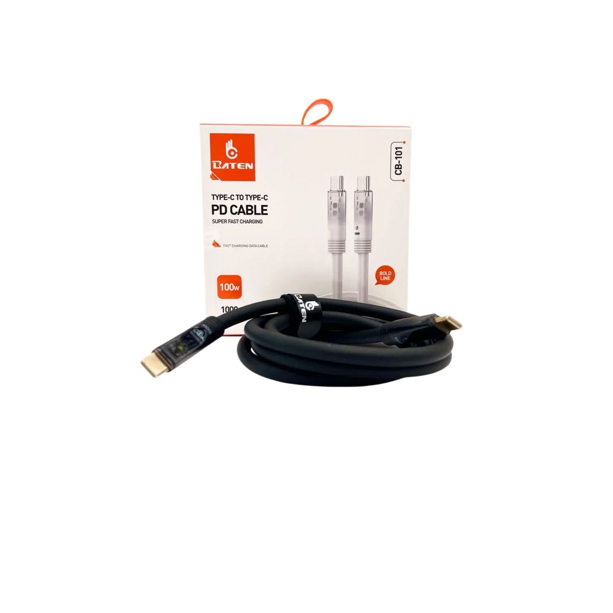 GENERICO - CABLE 100W C-A-C SUPER CARGA RAPIDA 1MT  COLOR NEGRO