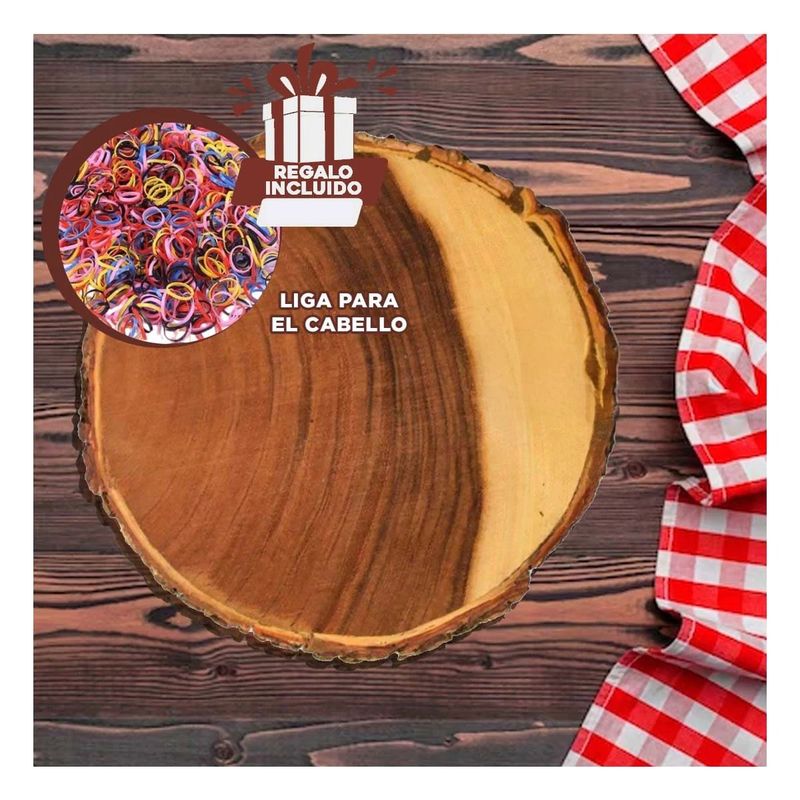 GENERICO - Portador Util y Circular de Madera 33cm Y+Ligas de Regalo