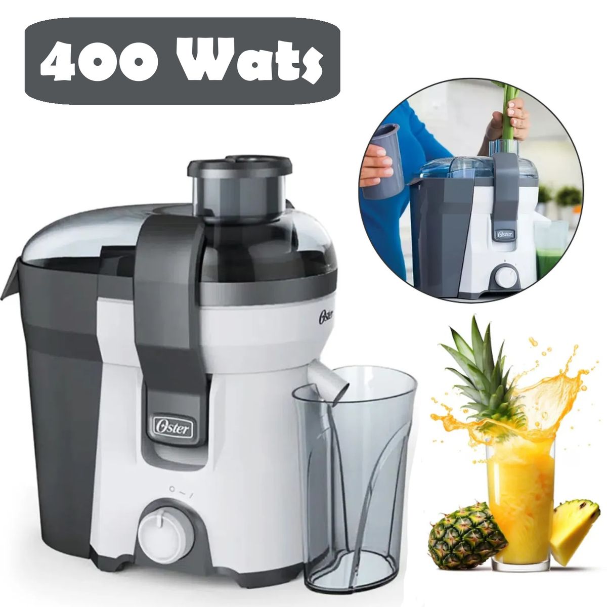 OSTER - Extractor de jugos Potente motor 400 Wats FPSTJE316W