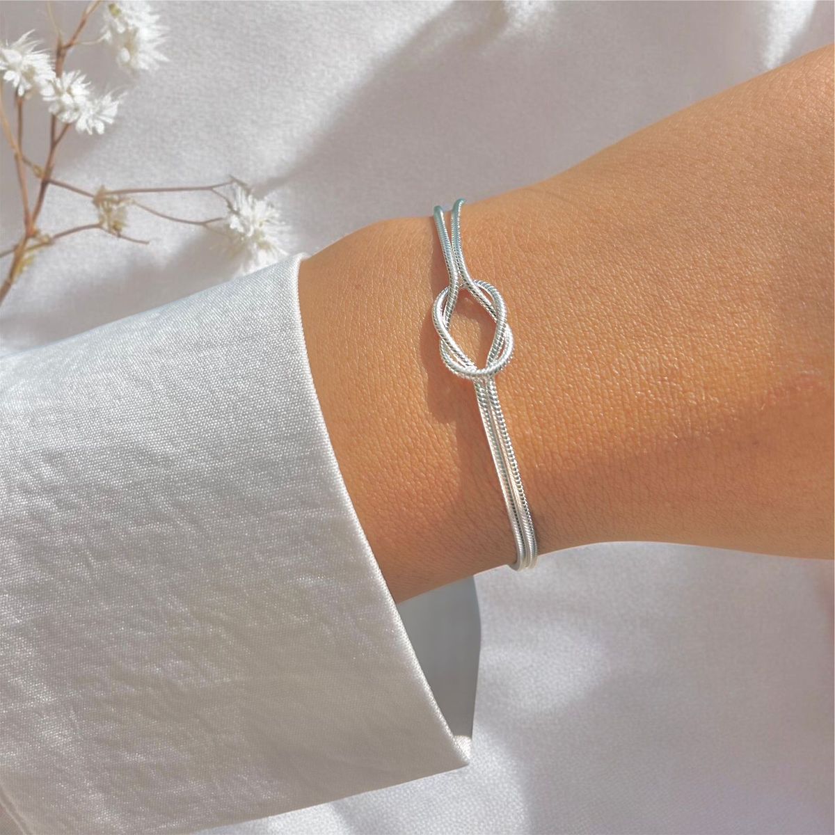 JOYERIA D'PILMER - PULSERA DE PLATA NUDO ETERNO