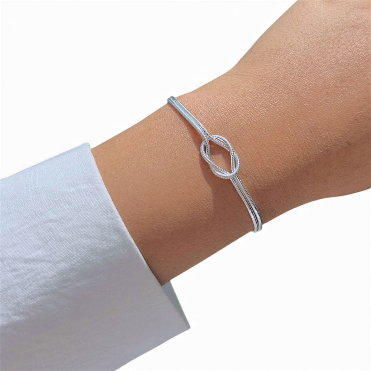 JOYERIA D'PILMER - PULSERA DE PLATA NUDO ETERNO