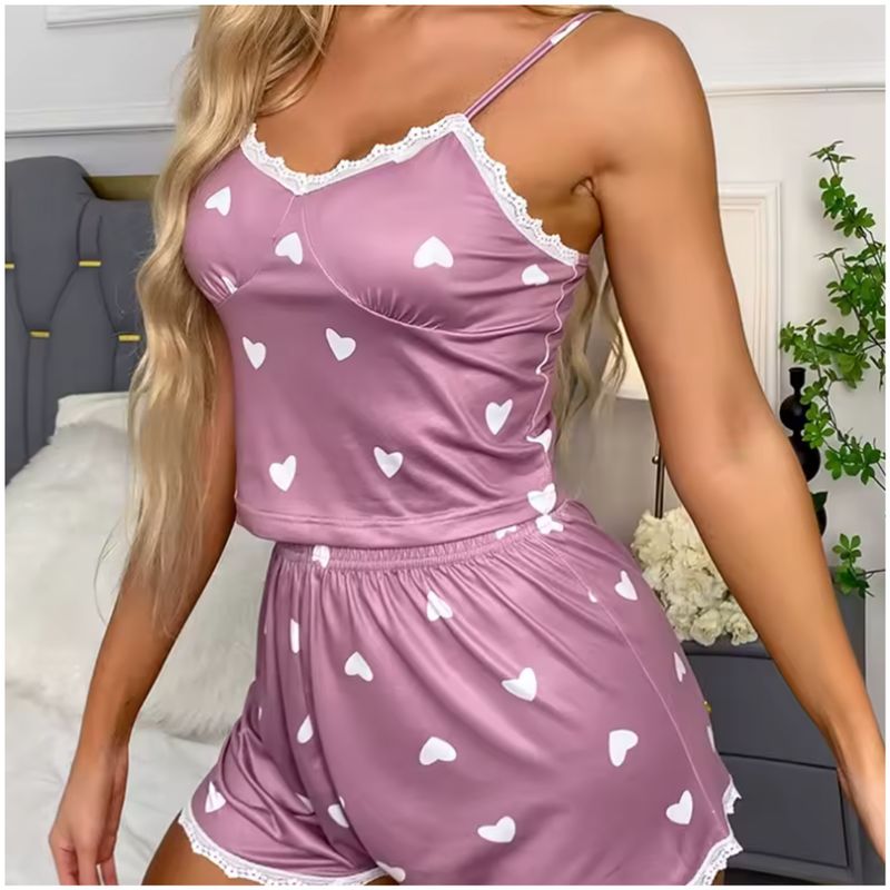 INSPIRA MARKET - Pijama Verano 2 piezas Diseño Corazones Mujer