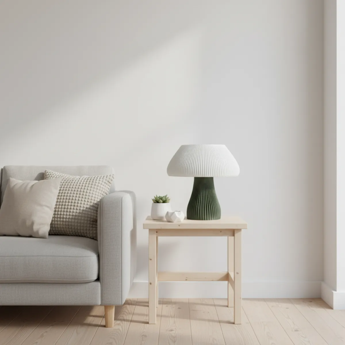 GENERICO - Lámpara Lumia de impresión 3D blanco y verde olivo