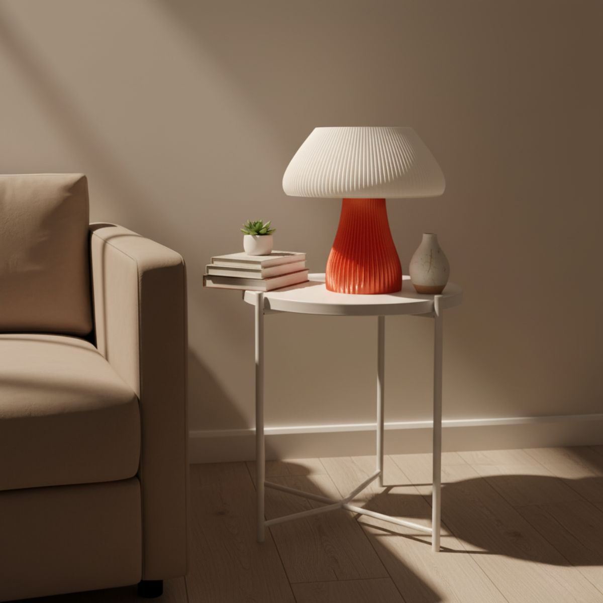 GENERICO - Lámpara Lumia de impresión 3D blanco y anaranjado