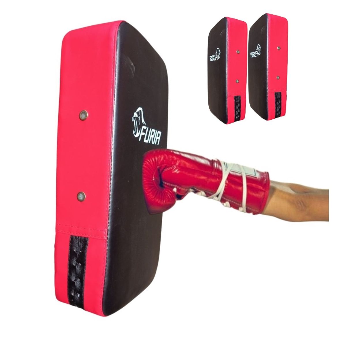 GENERICO - 02 Escudos De Poder Golpes Pad Muay Thai Boxeo Karate Mma Rojo