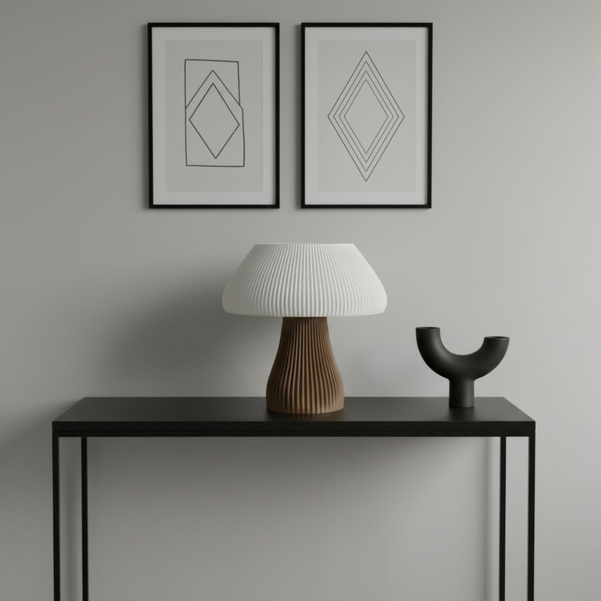 GENERICO - Lámpara Lumia de impresión 3D blanco y marrón