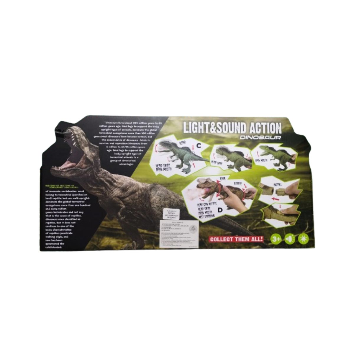 GENERICO - Dinosaurio Con Luces Sonido Y Efectos De Humo