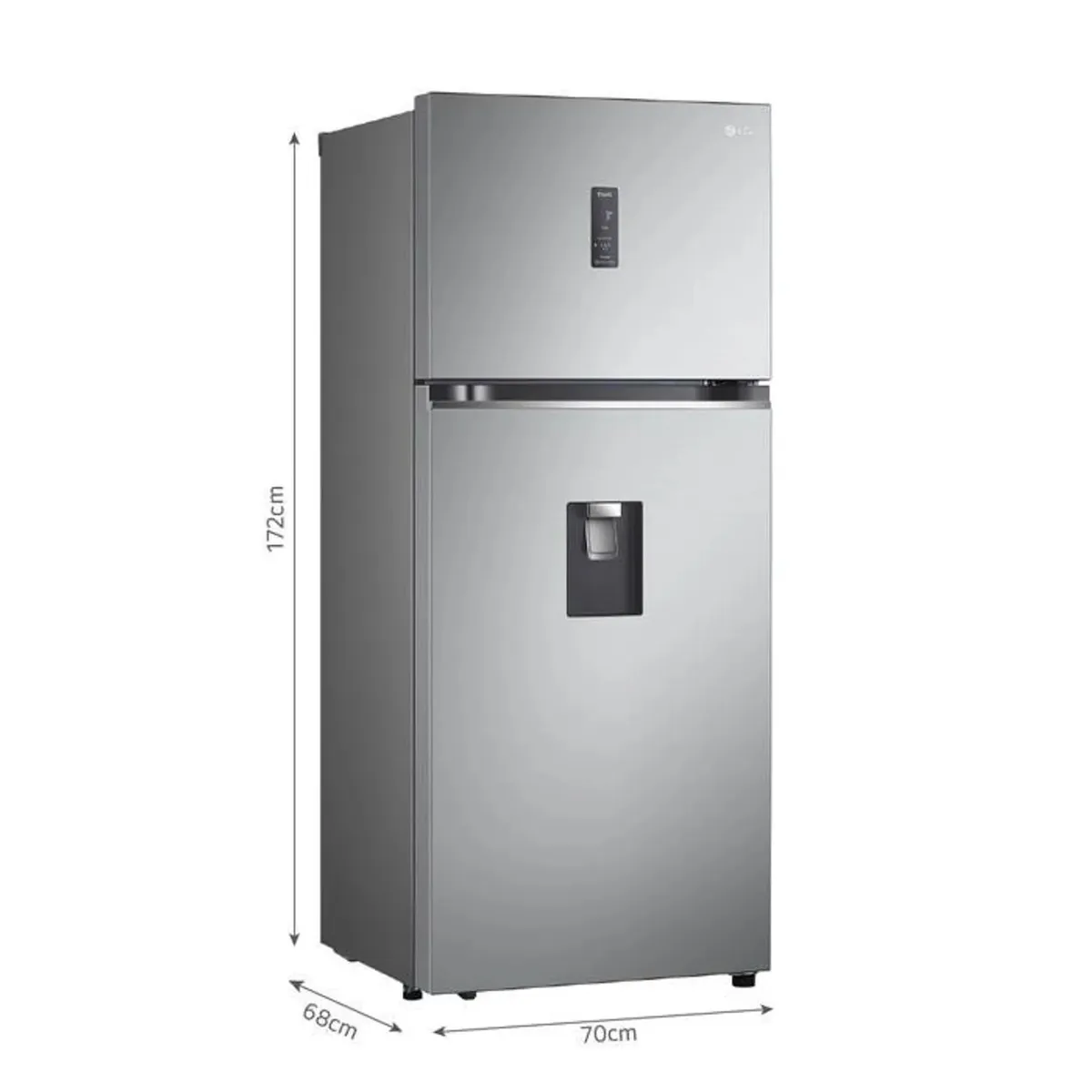 LG - Refrigeradora Lg  374L GT37SGP Hygiene Fresh Top Mount Plateada LG