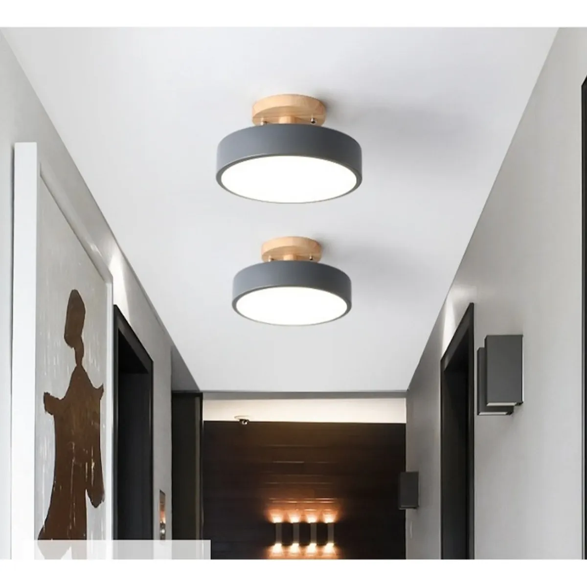 ANYHOGAR - Dormitorio Guardarropa Pasillo Luz Madera Original Luz Led