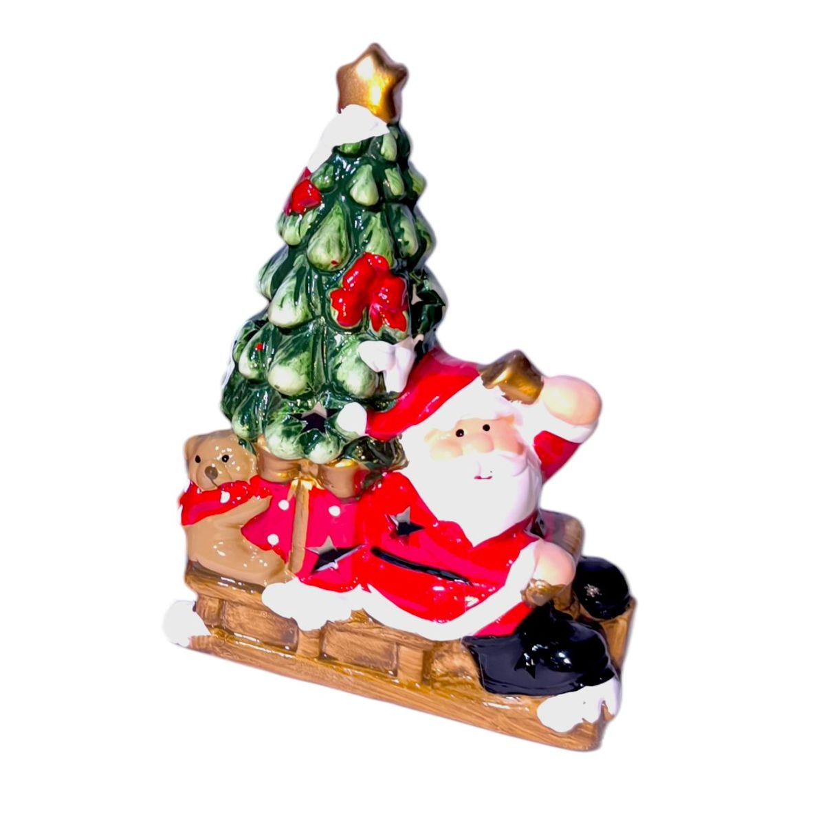 GENERICO - Cubiertos navideño x 4 pcs. y adorno navideño con luz