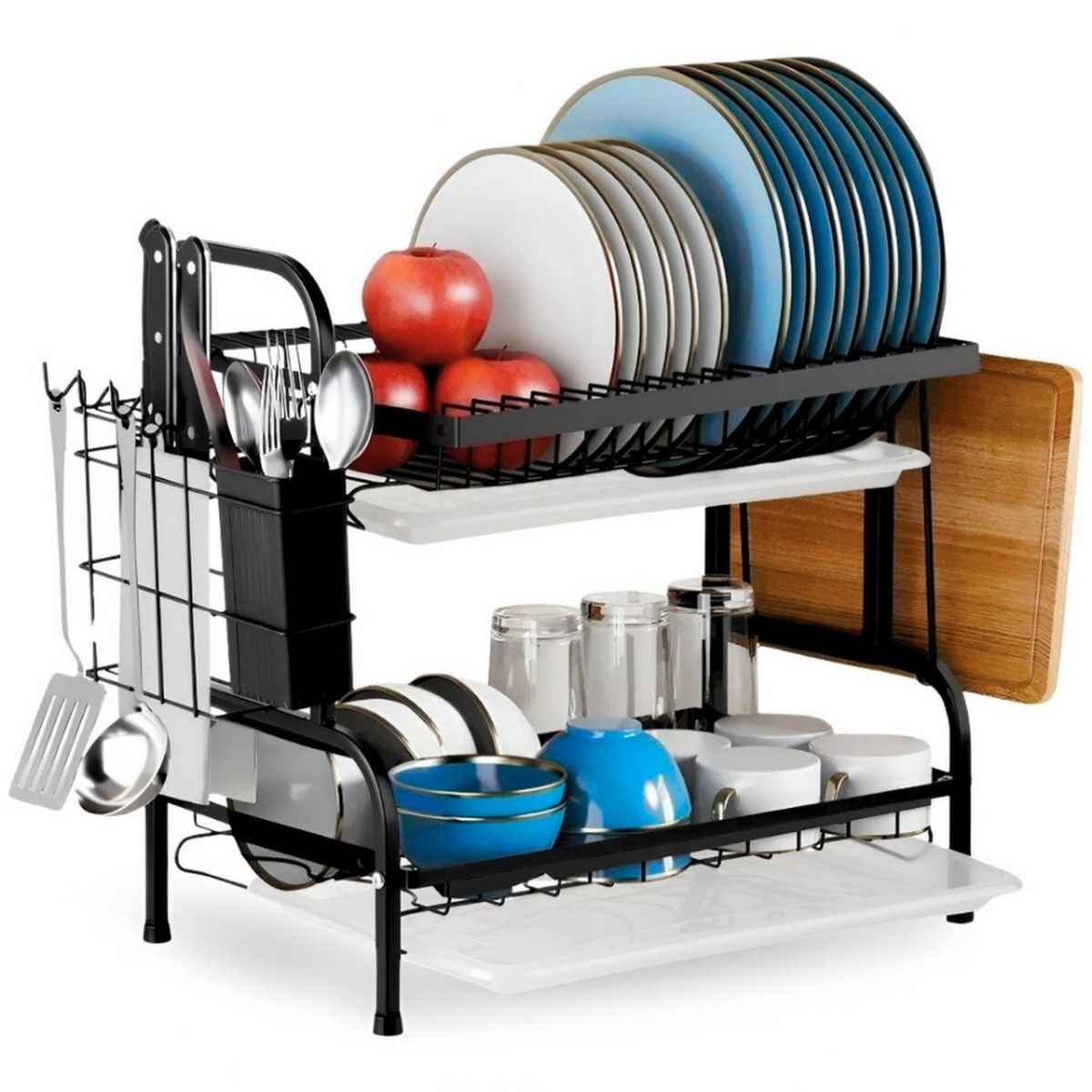 MINARI - Escurridor Estante Organizador de Platos para Cocina Porta Cubiertos 16E