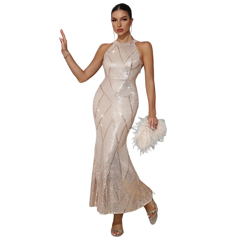 BLWOENS - Vestido de noche para mujers - Beige