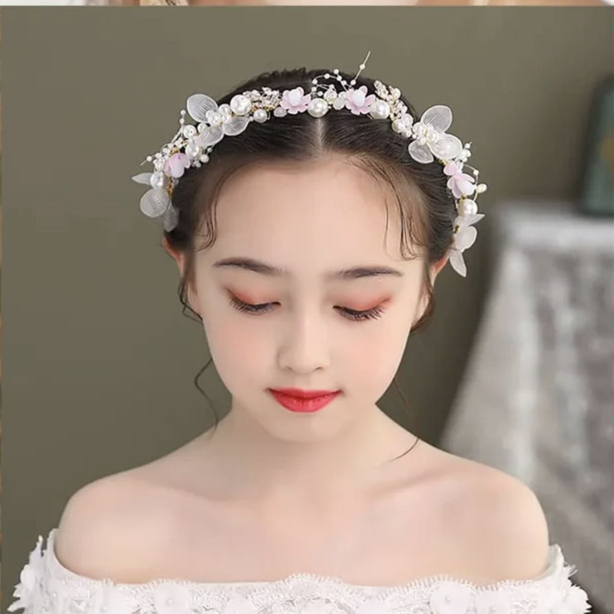 GENERICO - CORONA  PARA NIÑA  DE BAUTIZO Y PRIMERA COMUNION - ROSADO