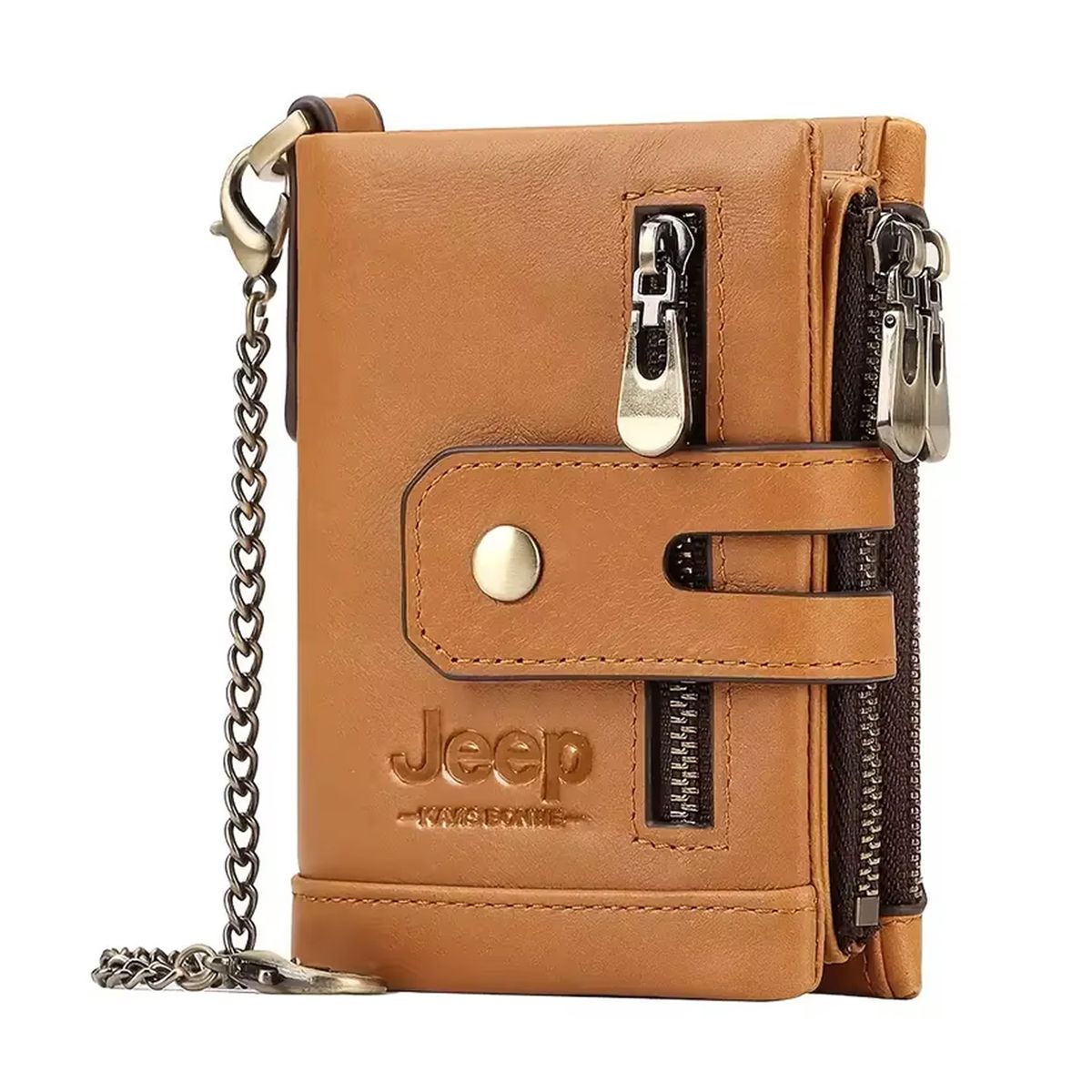 JEEP - BILLETERA MONEDERO CUERO VACUNO CON BROCHE CADENA HOMBRE JEEP
