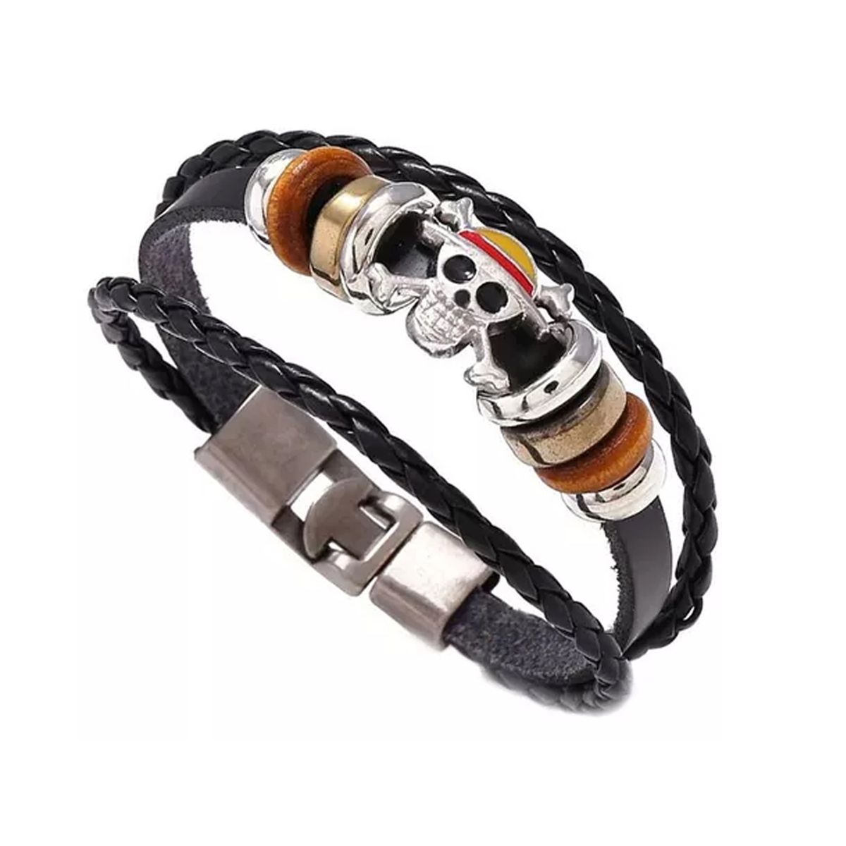 GENERICO - PULSERA ANIME CALAVERA CUERO VINTAGE