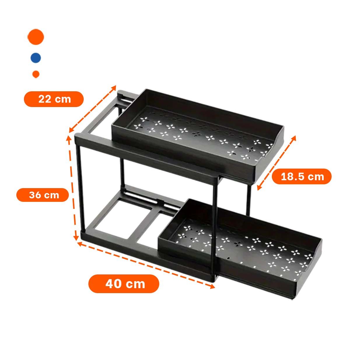 GENERICO - Estante Minimalista y Simple 2 N en Negro Y+Papel de Regalo