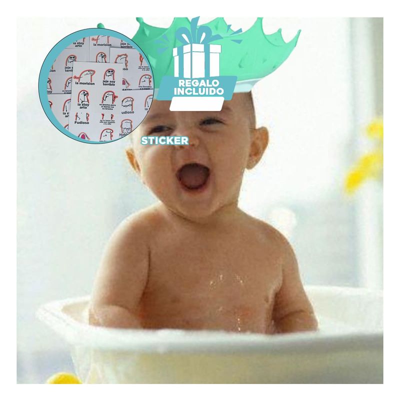 GENERICO - Corona Flexible Kids Baño en Verde Agua Y+Regalo Stickers