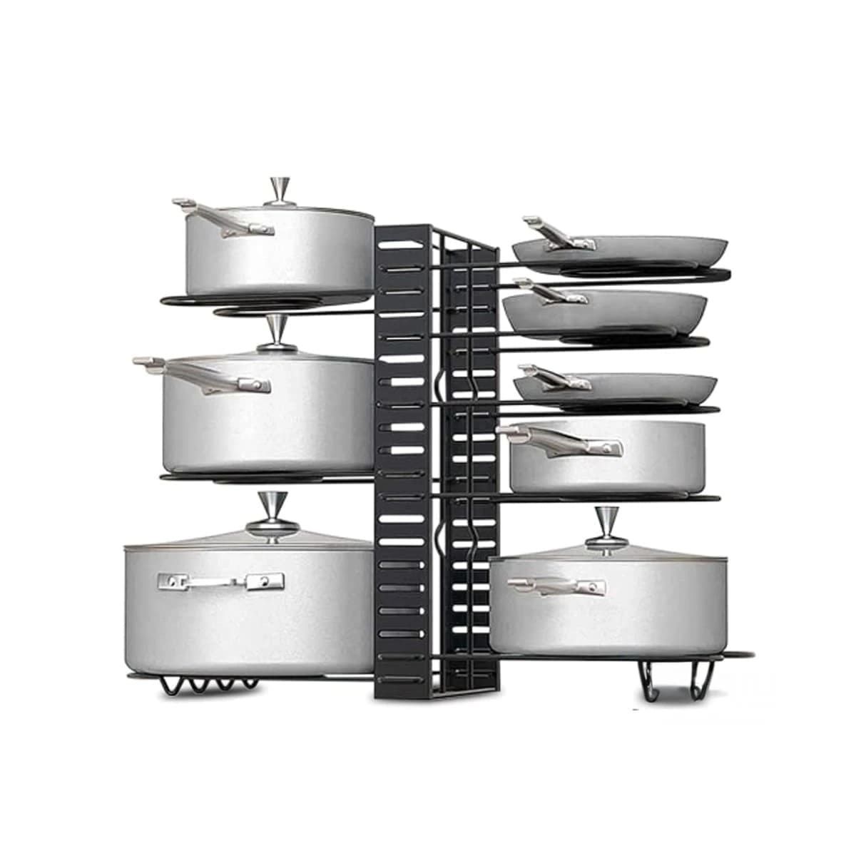 GENERICO - Pack2 Soporte Organizador de Tapas y Ollas en Color Negro