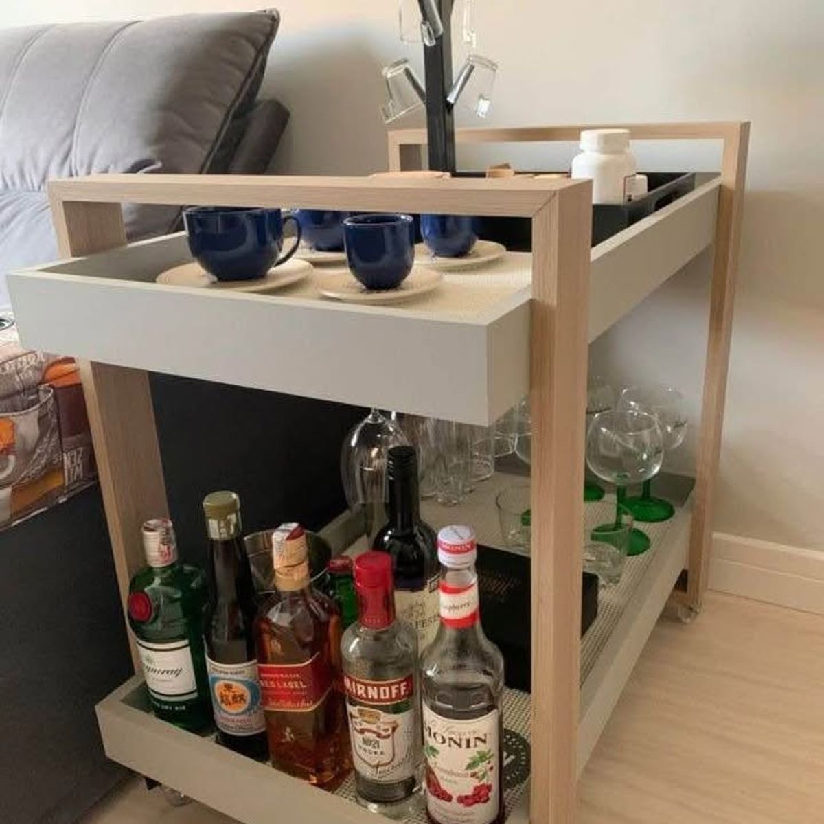 GENERICO - Minibar Mesa Auxliar Capri Y Duna Melamina