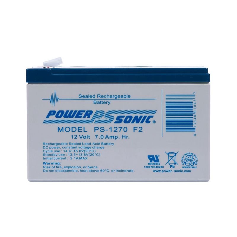 HONEYWELL - BATERÍA DE 12V7AH SISTEMA ALARMA CONTRA INCENDIO NEGRO PN BAT-1270