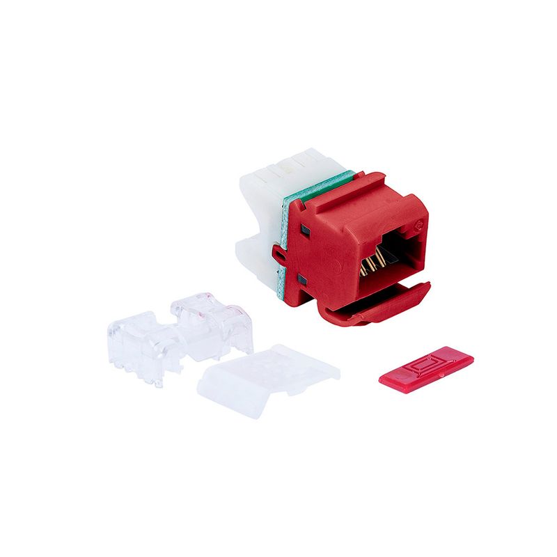 GENERICO - JACK CAT6 SIEMON ANGULAR COLOR ROJO PN MX6-03B