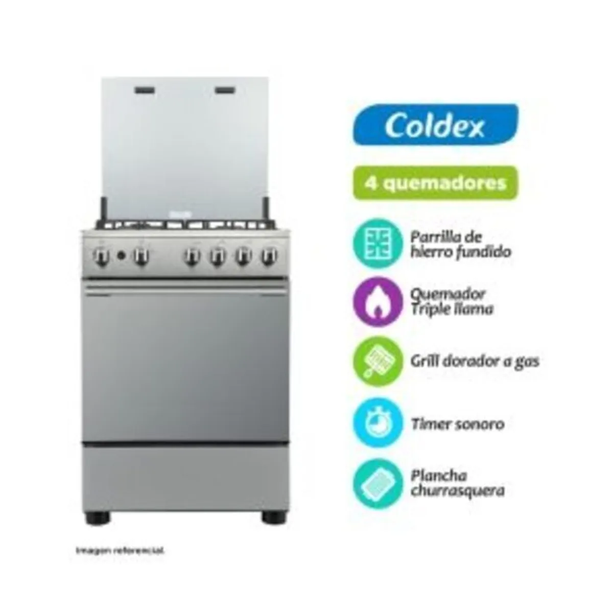 COLDEX - COCINA A GAS CX608PLUS 24” INOX COLDEX