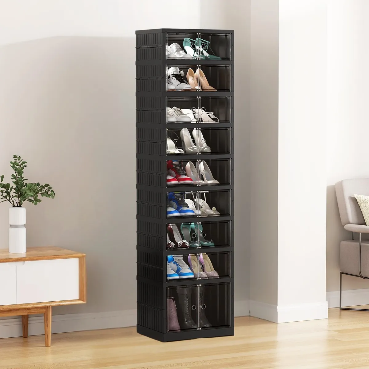 GENERICO - Organizador De Calzado Para 18 Pares - Color Negro