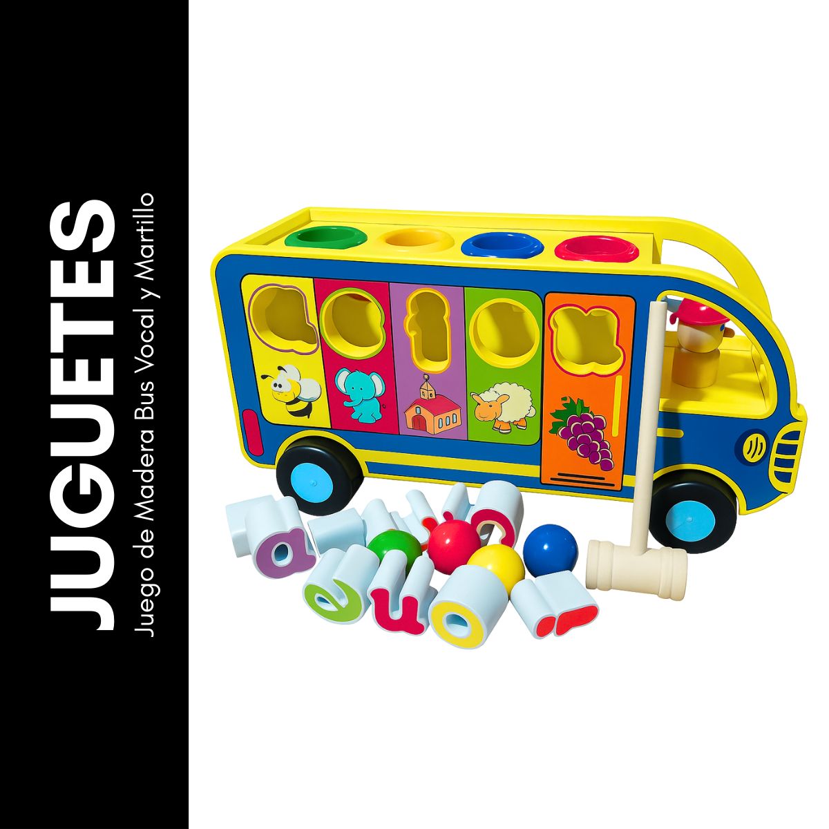 GENERICO - Juego de Madera Bus Vocal y Martillo