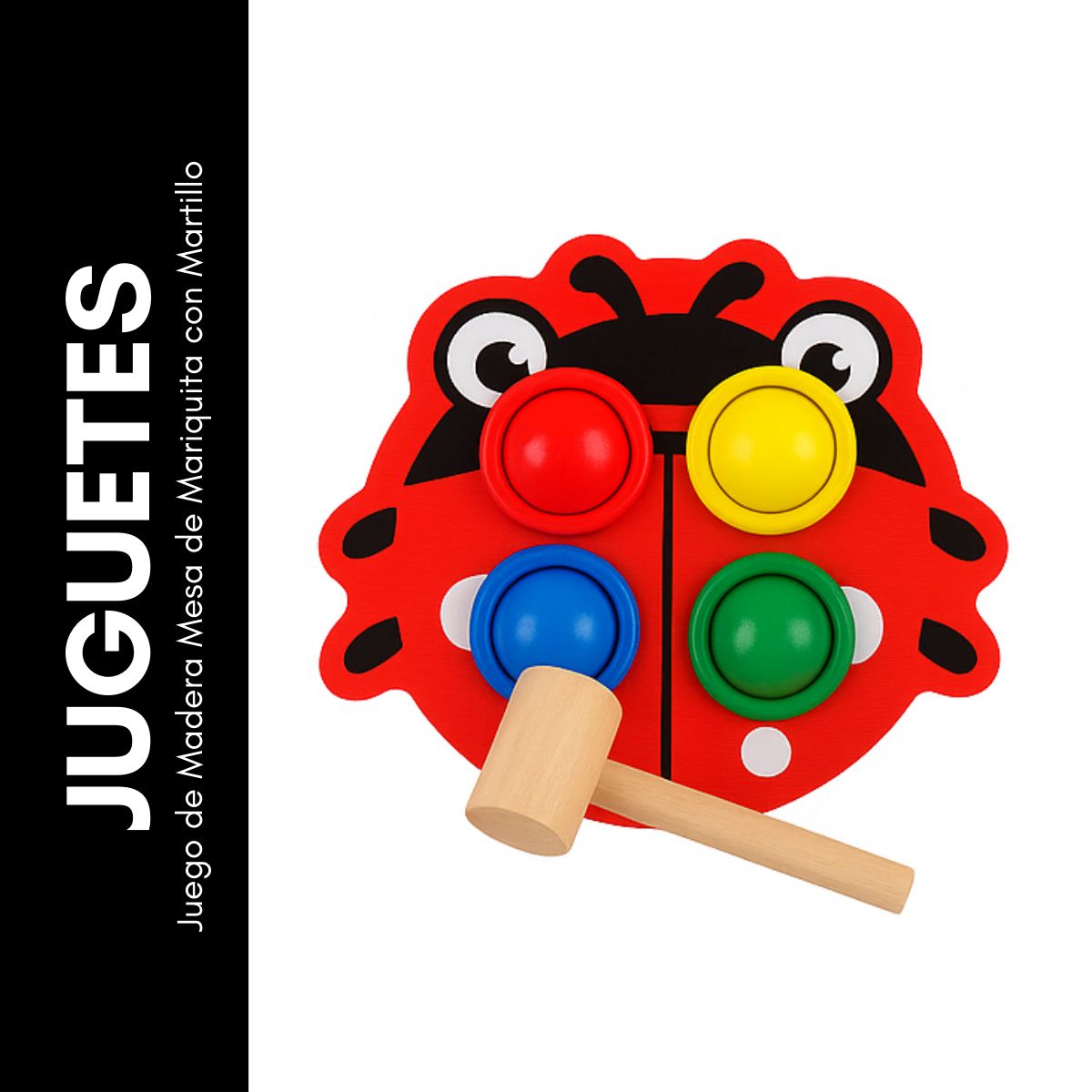 GENERICO - Juego de Madera Mesa de Mariquita con Martillo