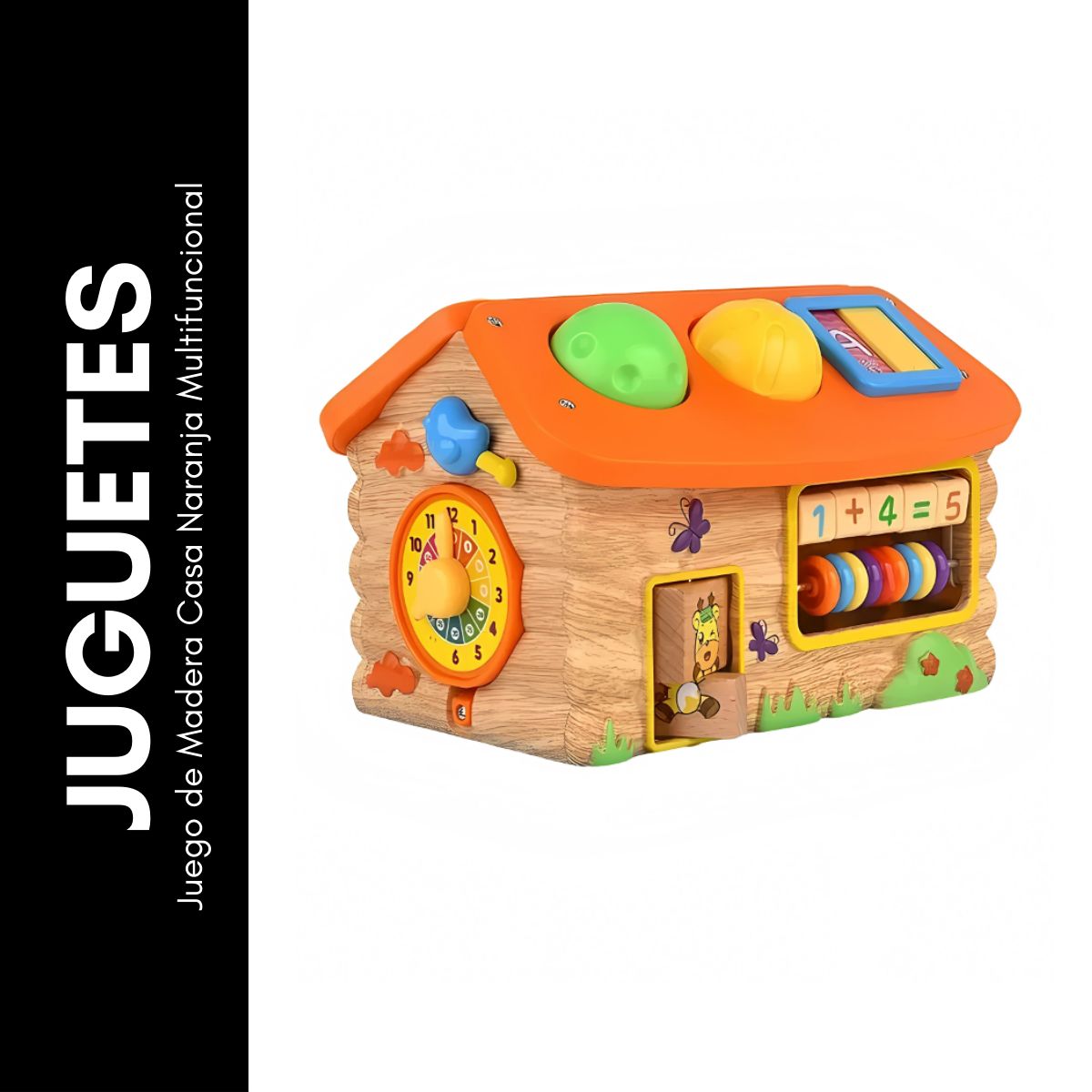 GENERICO - Juego de Madera Casa Naranja Multifuncional