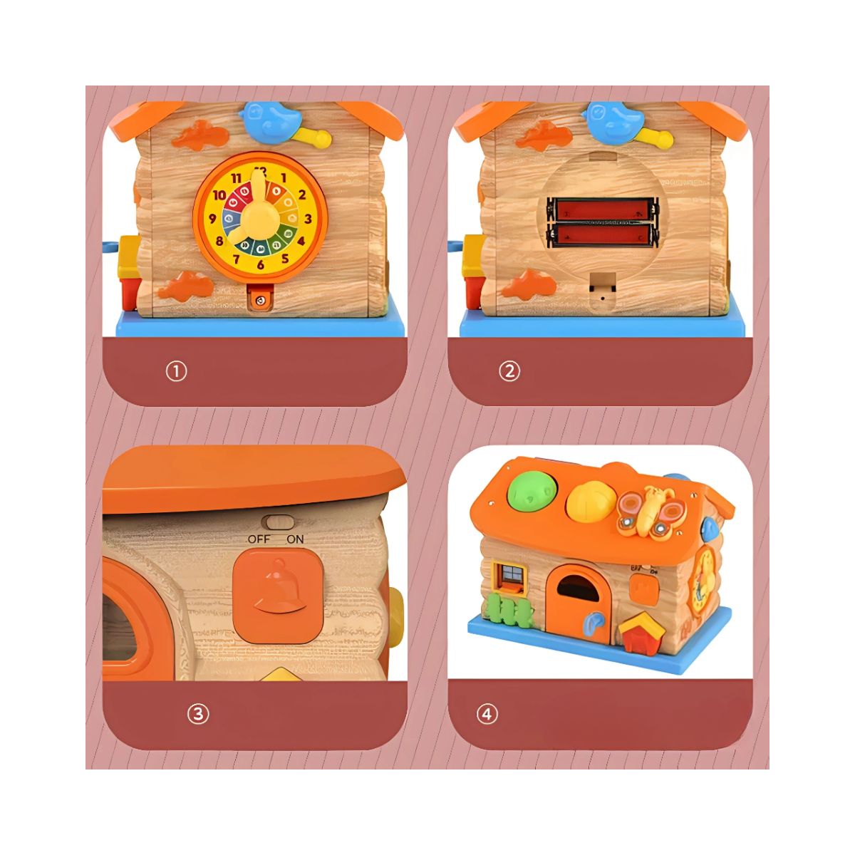 GENERICO - Juego de Madera Casa Naranja Multifuncional